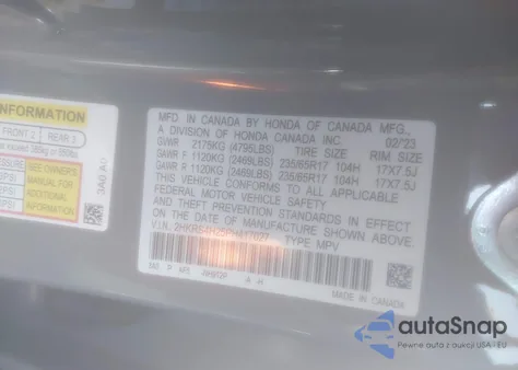 2023 Honda Cr-V Lx Awd from USA, damaged, VIN 2HKRS4H25PH417027